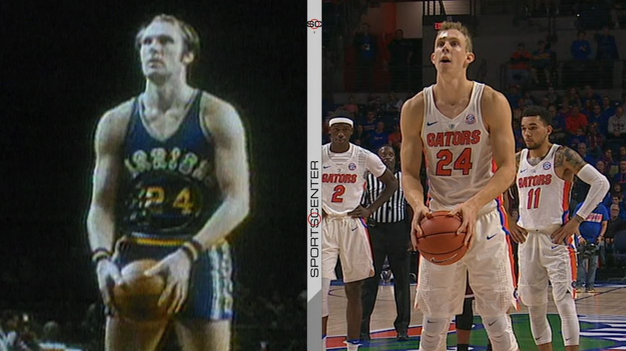 Underhanded free throws run in the Barry family ESPN Video