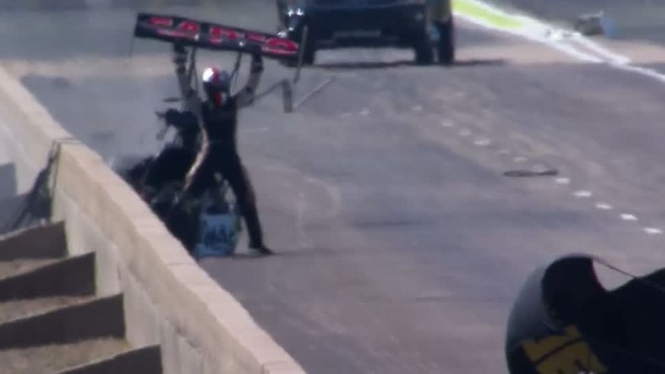 NHRA racer walks away from 302-mph crash - ESPN Video