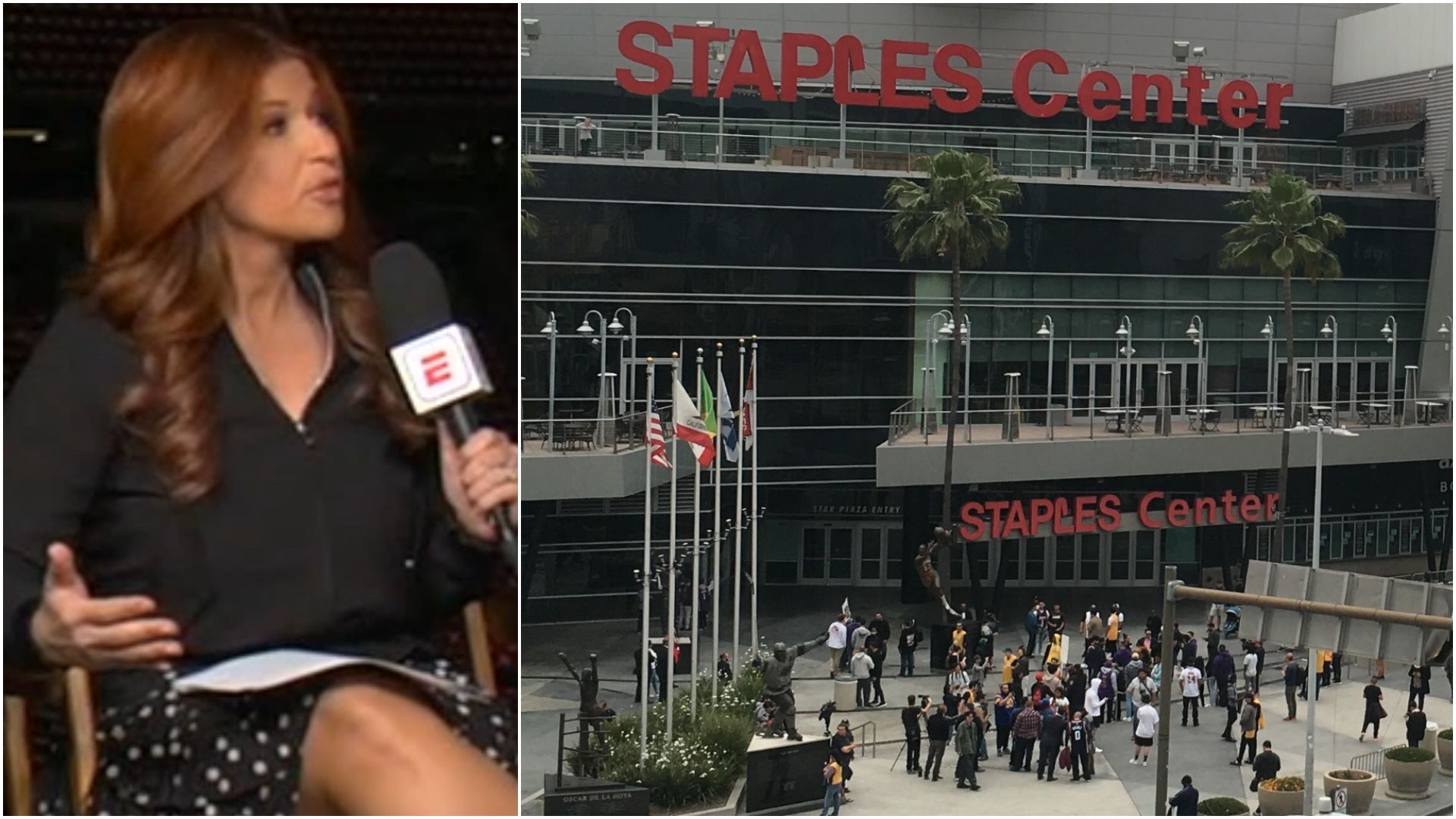 Lakers fans participate in protest at Staples Center - ESPN Video