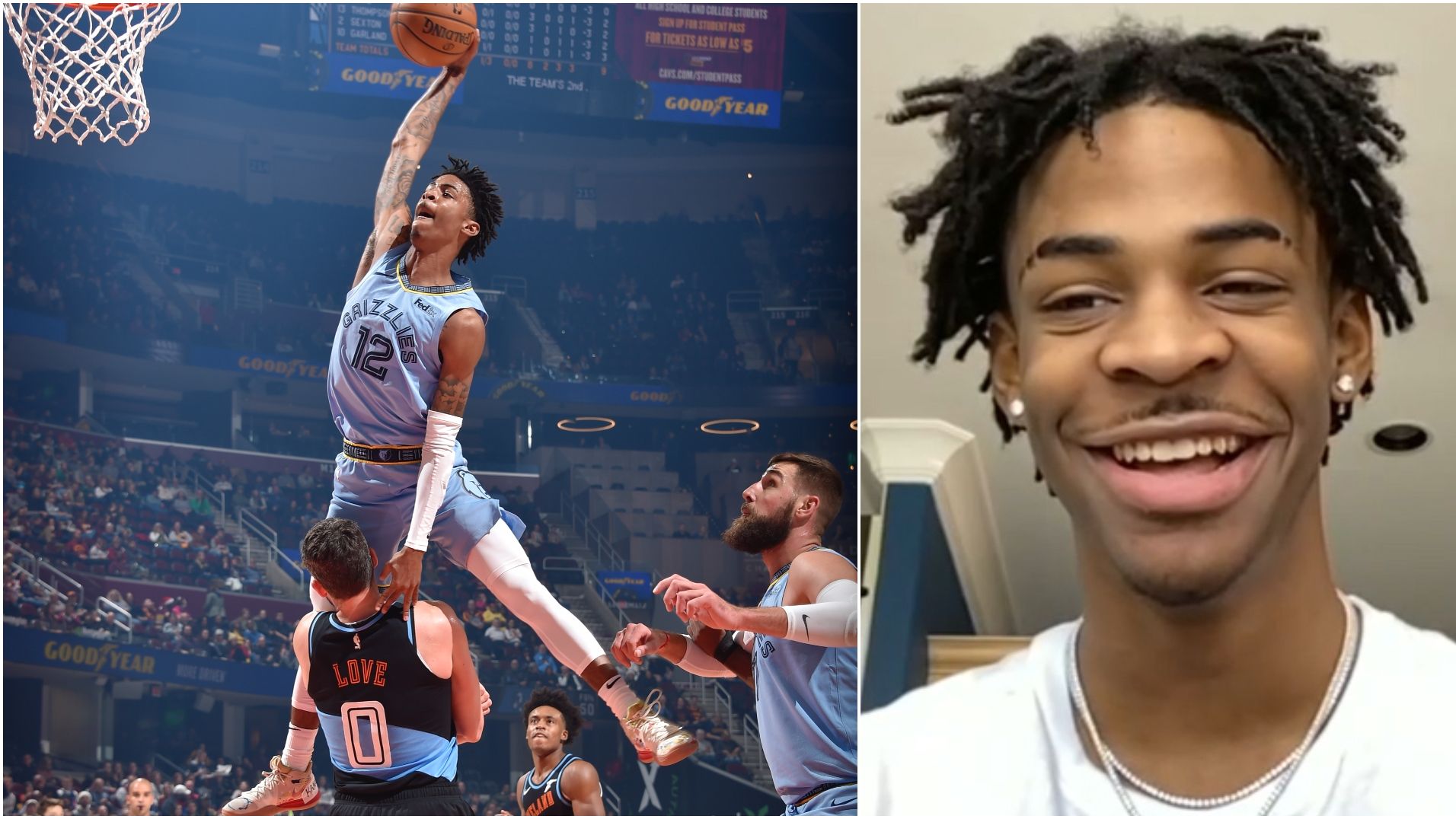 Ja Morant talks near Kevin Love poster, life during NBA hiatus - ESPN Video...