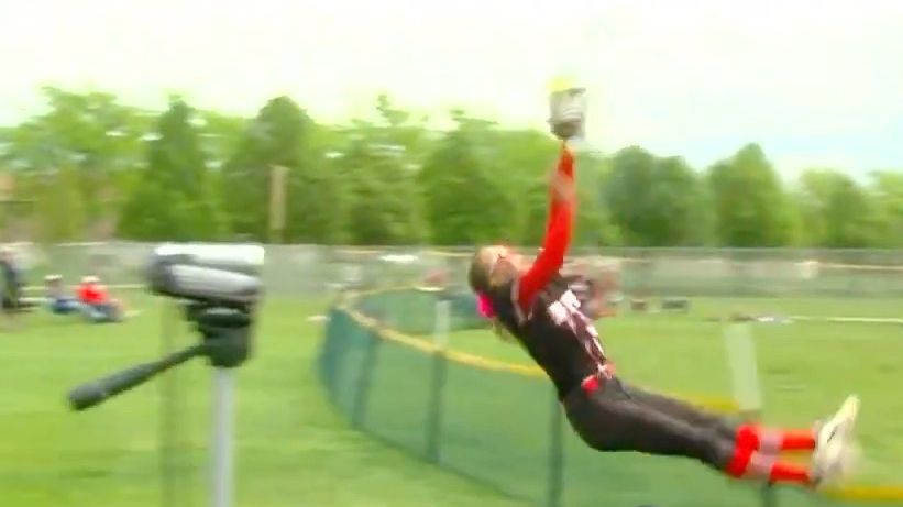 Outfielder Crashes Through Fence To Make Amazing Catch In State Championship Espn Video 