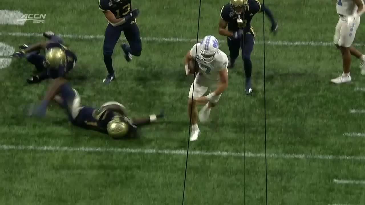 Sam Howell crosses goalline for 23yard Rushing touchdown ESPN Video