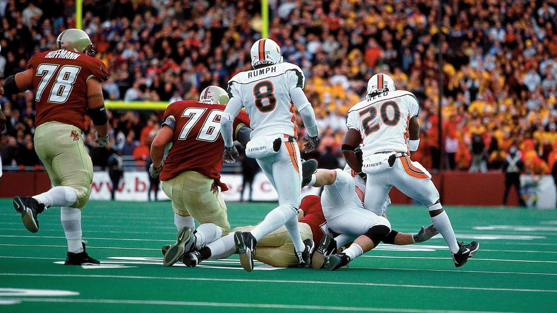 Flashback: Ed Reed strips ball from teammate for Hurricanes pick-six ...