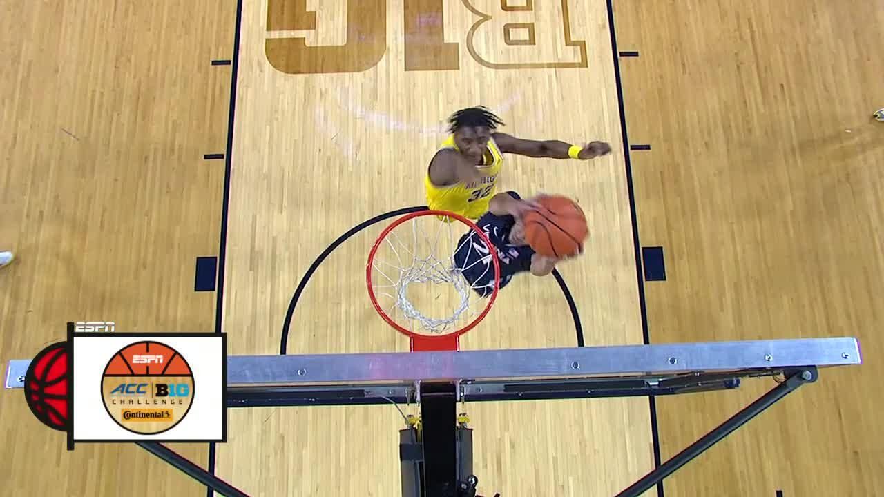 Kadin Shedrick with the two-handed throw down for UVA - ESPN Video