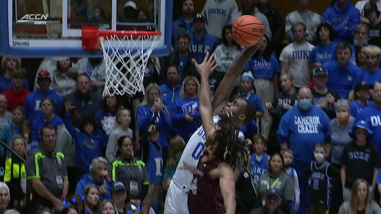 Dariq Whitehead throws down a onehanded slam ESPN Video