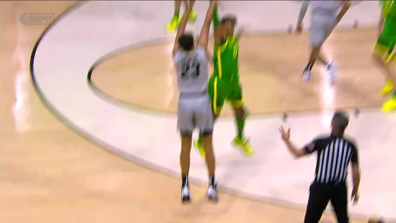 Tristan da Silva nails the 3-pointer vs. Oregon Ducks - ESPN Video