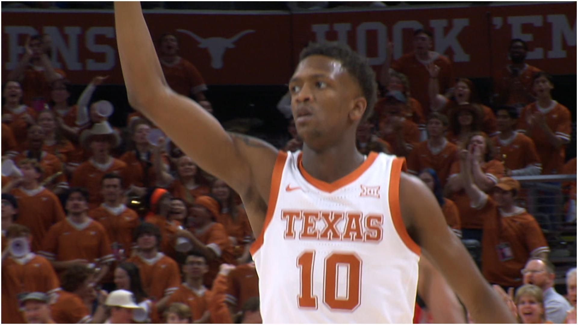 Sir'Jabari Rice has Texas fans on their feet after tying game with a 3