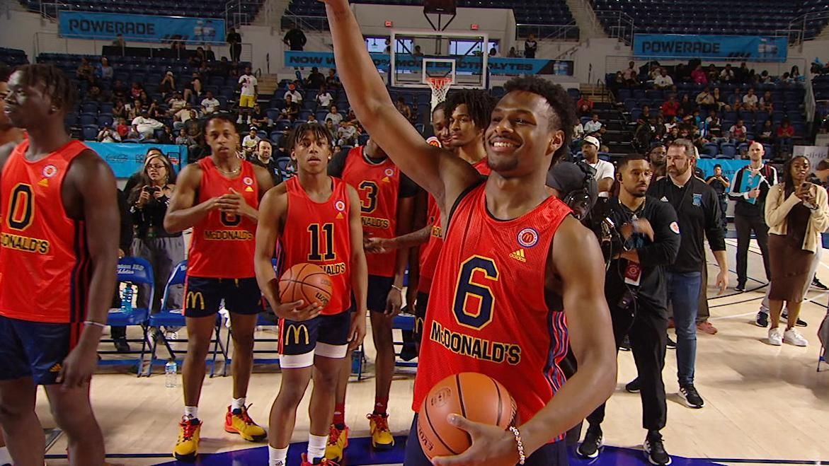 Bronny James puts on a show in Powerade JamFest dunk contest ESPN Video