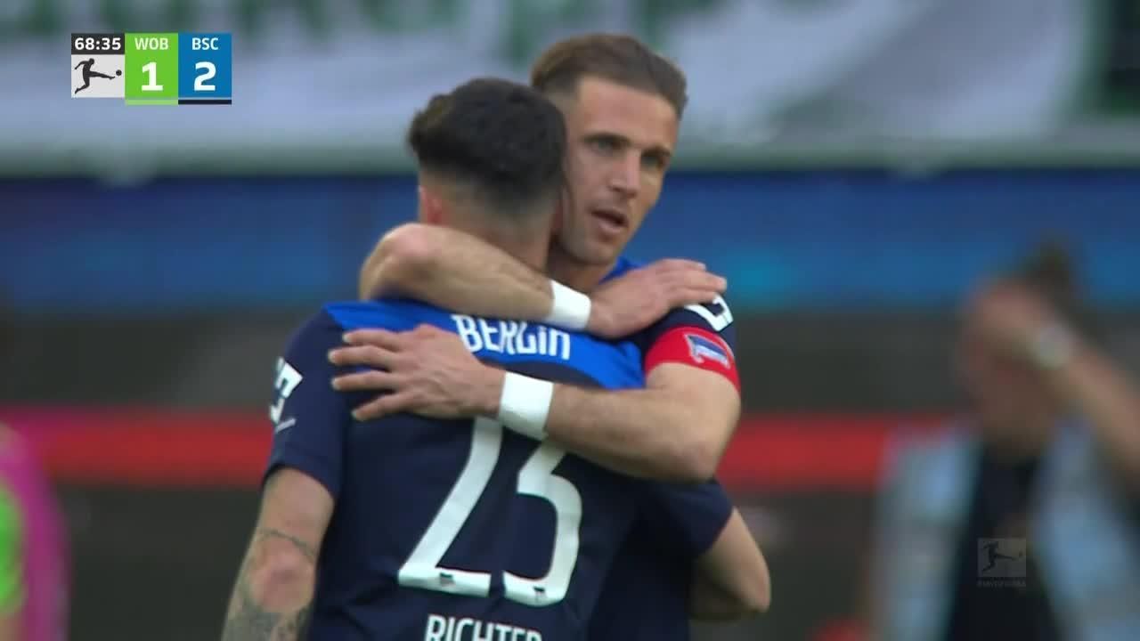 Marco Richter goal 68th minute VfL Wolfsburg 1-2 Hertha Berlin - ESPN Video