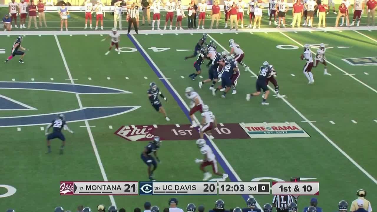 Teddye Buchanan with a Sack Montana Grizzlies ESPN Video