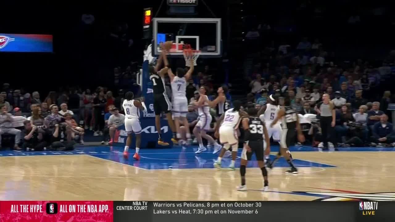 Victor Wembanyama scores his first points of the preseason ESPN Video