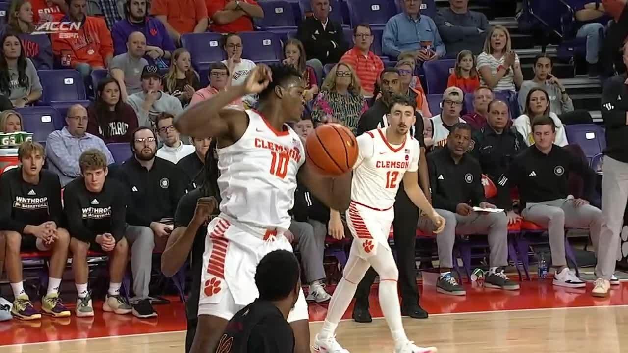 RJ Godfrey elevates for jam vs. Winthrop Eagles ESPN Video