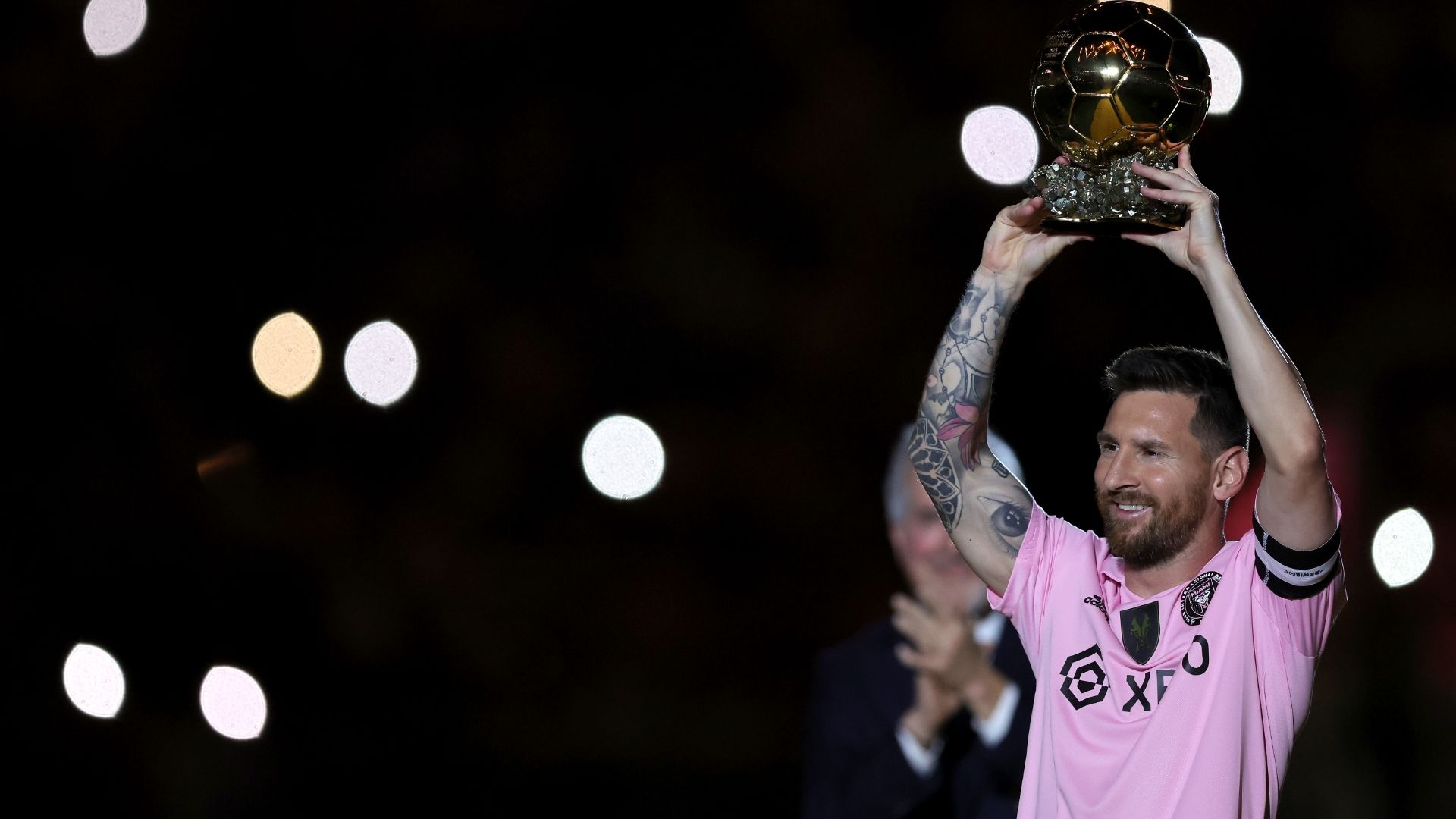 Lionel Messi shows off his 8th Ballon d'Or to Inter Miami fans ESPN Video