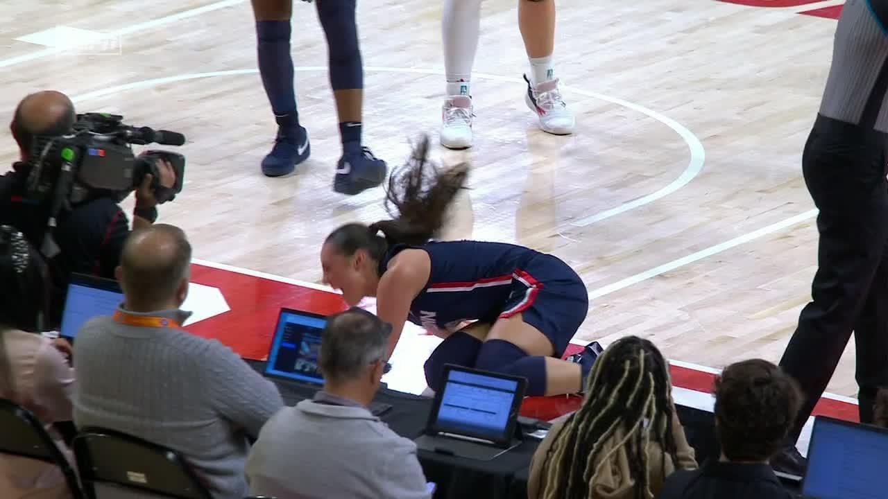 Nika Muhl drains circusshot and1 for UConn ESPN Video