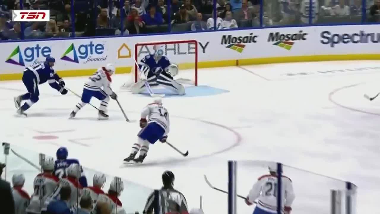 Cole Caufield tallies goal vs. Lightning ESPN Video