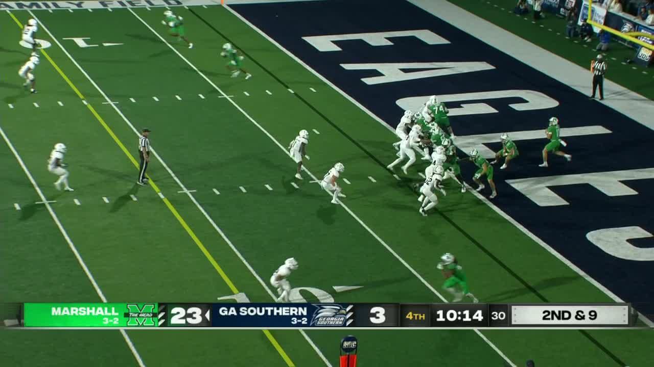 Southern Eagles records safety vs. Marshall ESPN Video