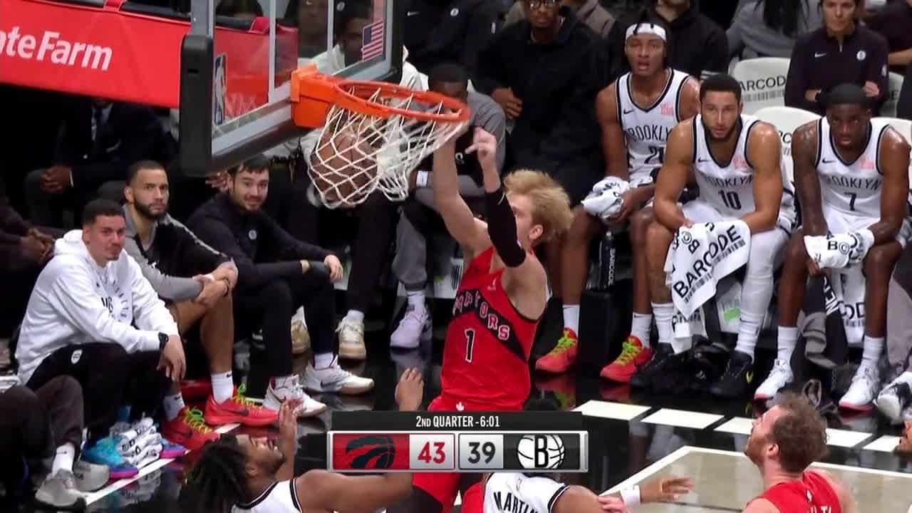 Gradey Dick soars for Raptors dunk vs. Nets ESPN Video
