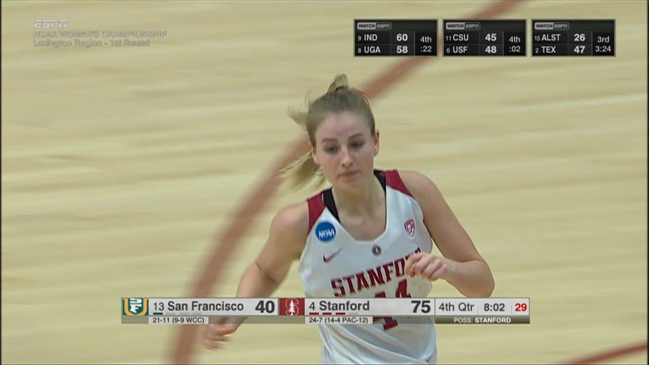K. Samuelson hits another 3 to extend the Stanford lead - ESPN Video