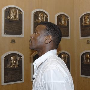 Rickey Henderson And His Hall Of Fame Plaque