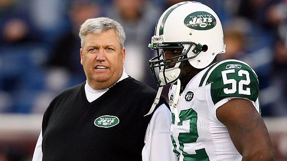 New York Jets' David Harris out to show Cincinnati Bengals' Cedric