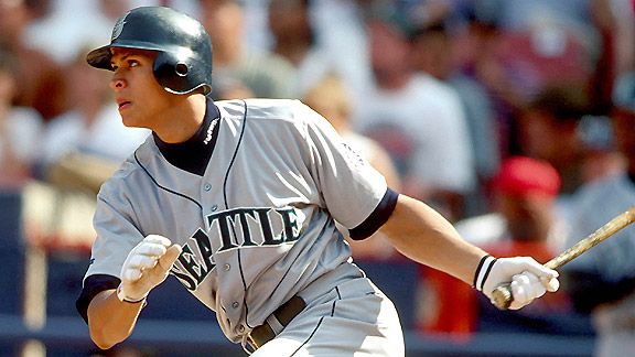 Alex Rodriguez practicing at first base