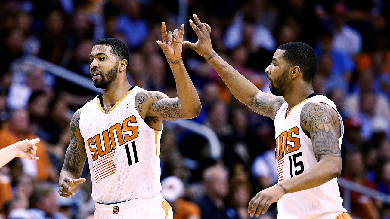 Markieff and Marcus Morris with the Suns
