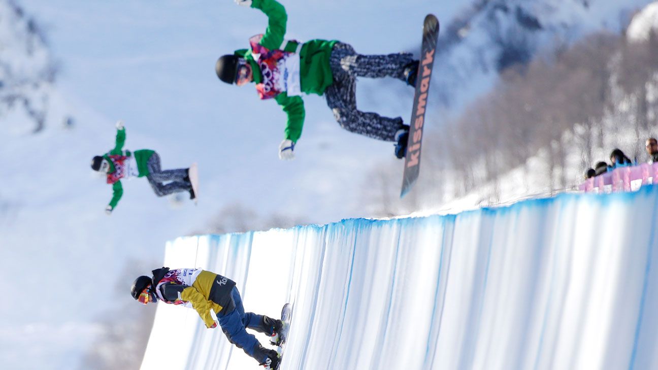 24 Olympic Snowboarders Shaun White And Hannah Teter Snowboard In