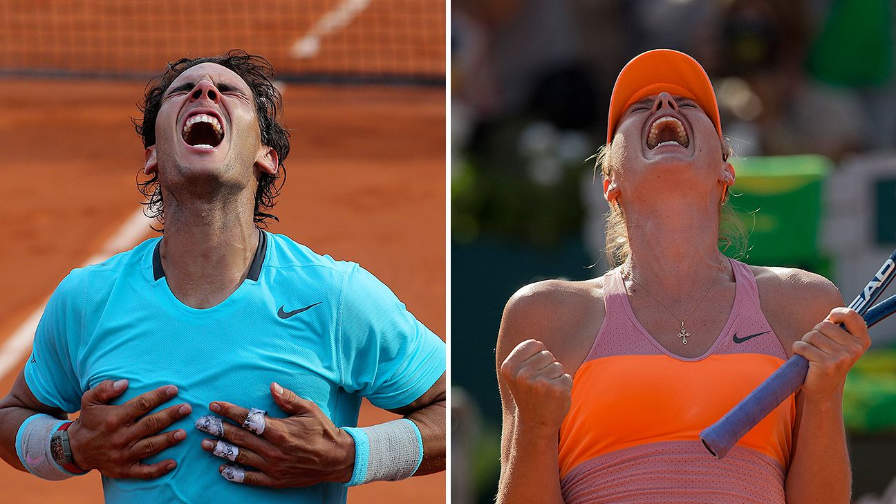 Maria Sharapova and Rafael Nadal practice together in Rome