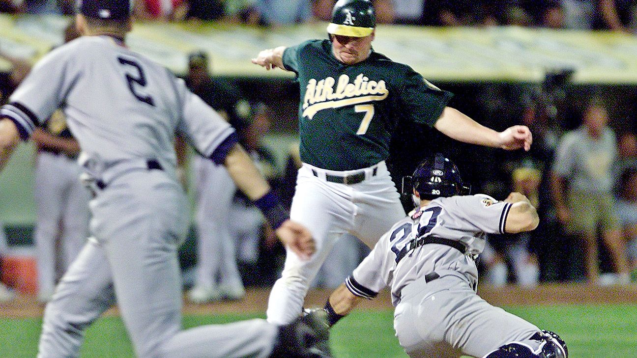 MLB -- What if  Oakland Athletics Jeremy Giambi had slid - ESPN