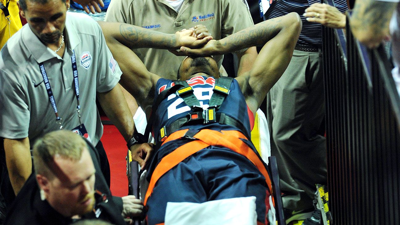 Paul George suffers apparent serious leg injury during ...