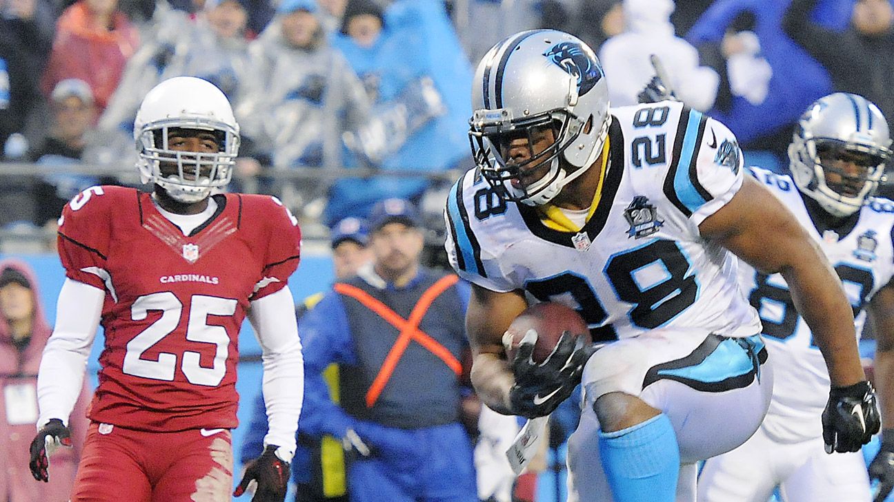 Carolina Panthers running back Jonathan Stewart (28) during the NFL  football game between the New Orleans