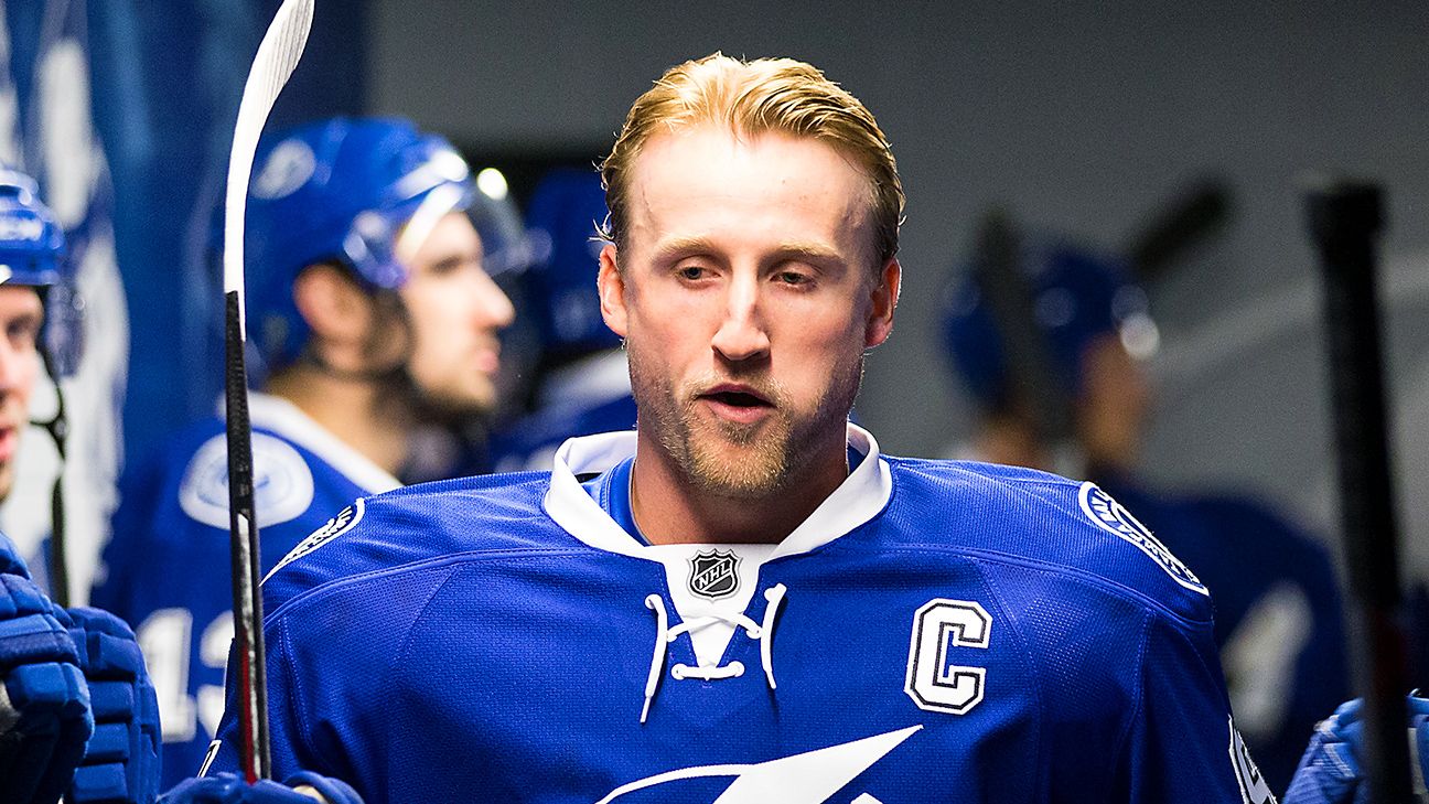 Steven Stamkos, Nikita Kucherov wearing regular jerseys at Tampa Bay  Lightning practice 