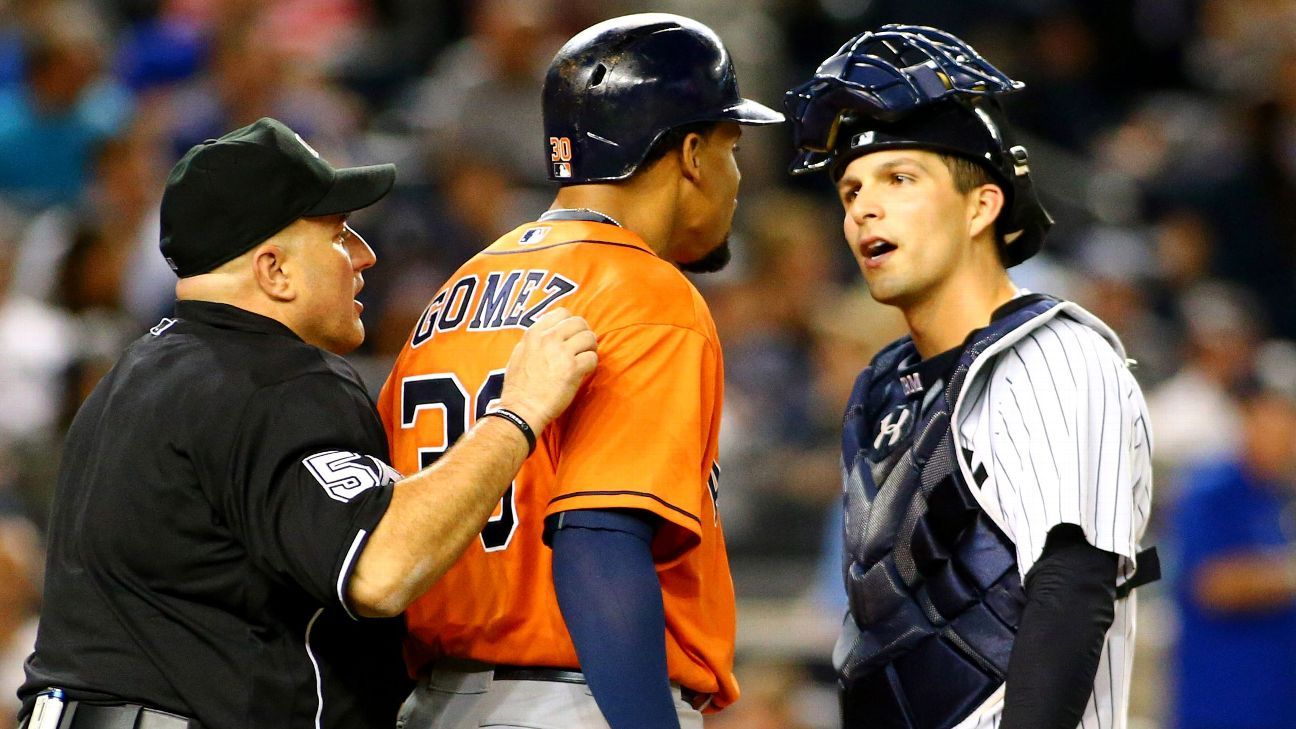 Carlos Gomez of Houston Astros tells Joe Girardi, New York Yankees to 'shut  up' - ESPN