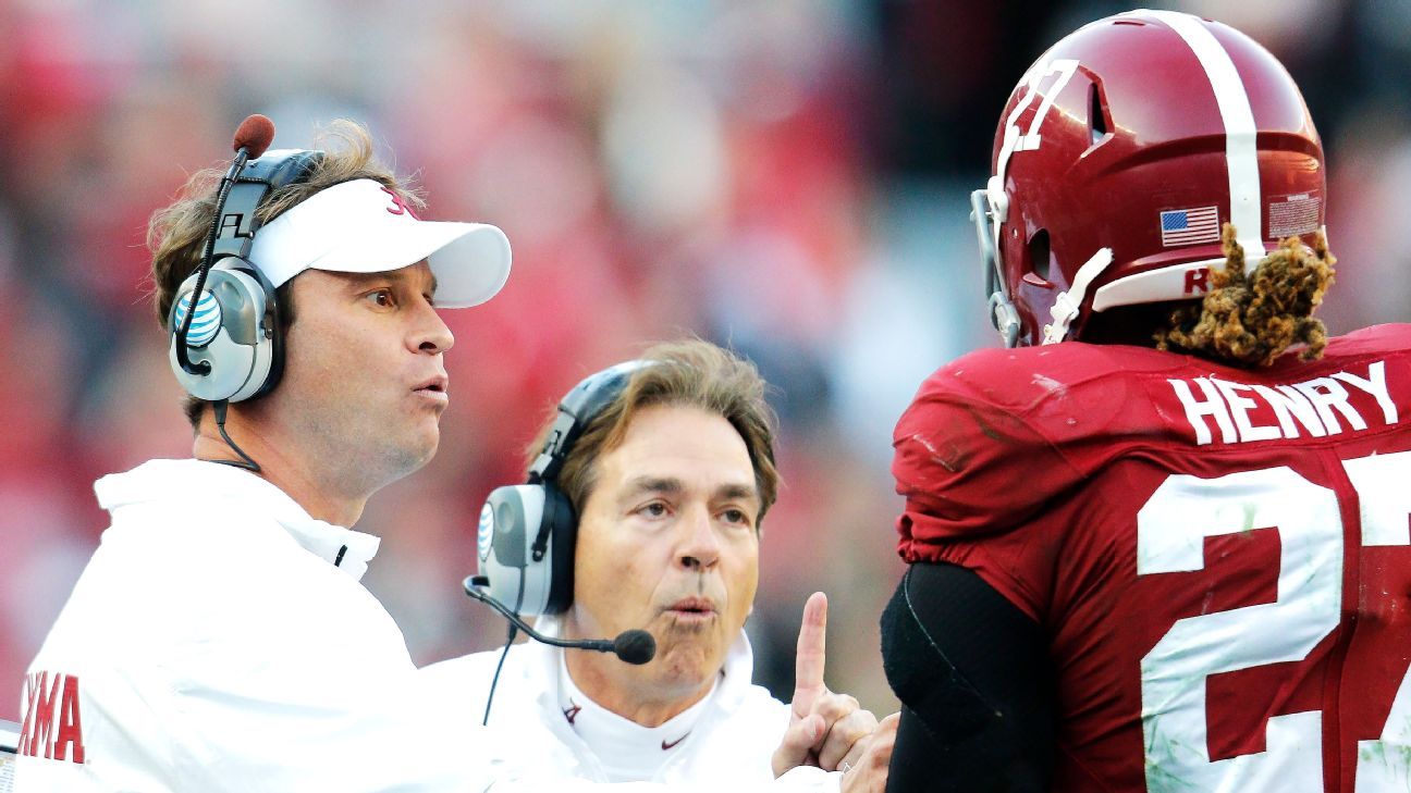 : Nick Saban & Derrick Henry SIGNED Alabama Game Issued