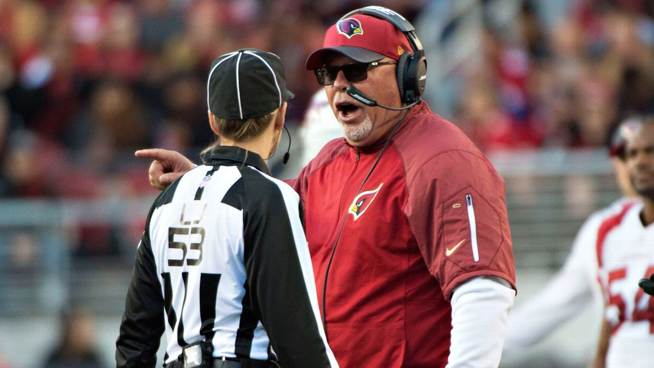 Arizona Cardinals coach Bruce Arians rips officials for wrong