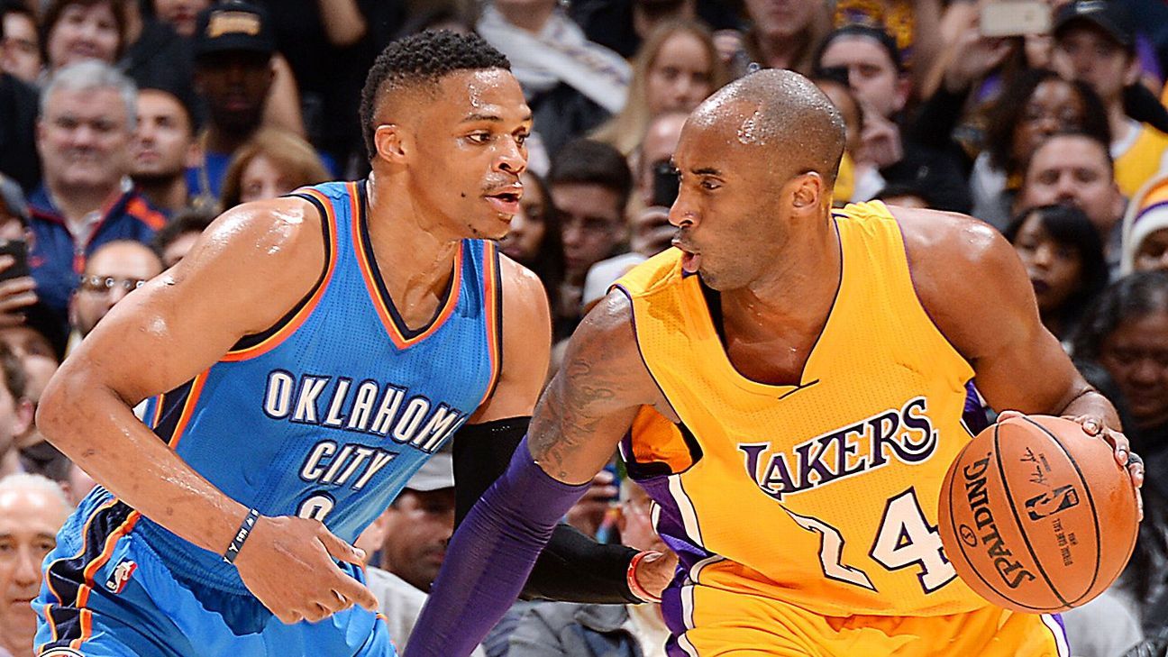 Kobe Bryant given thankless task to guard Russell Westbrook