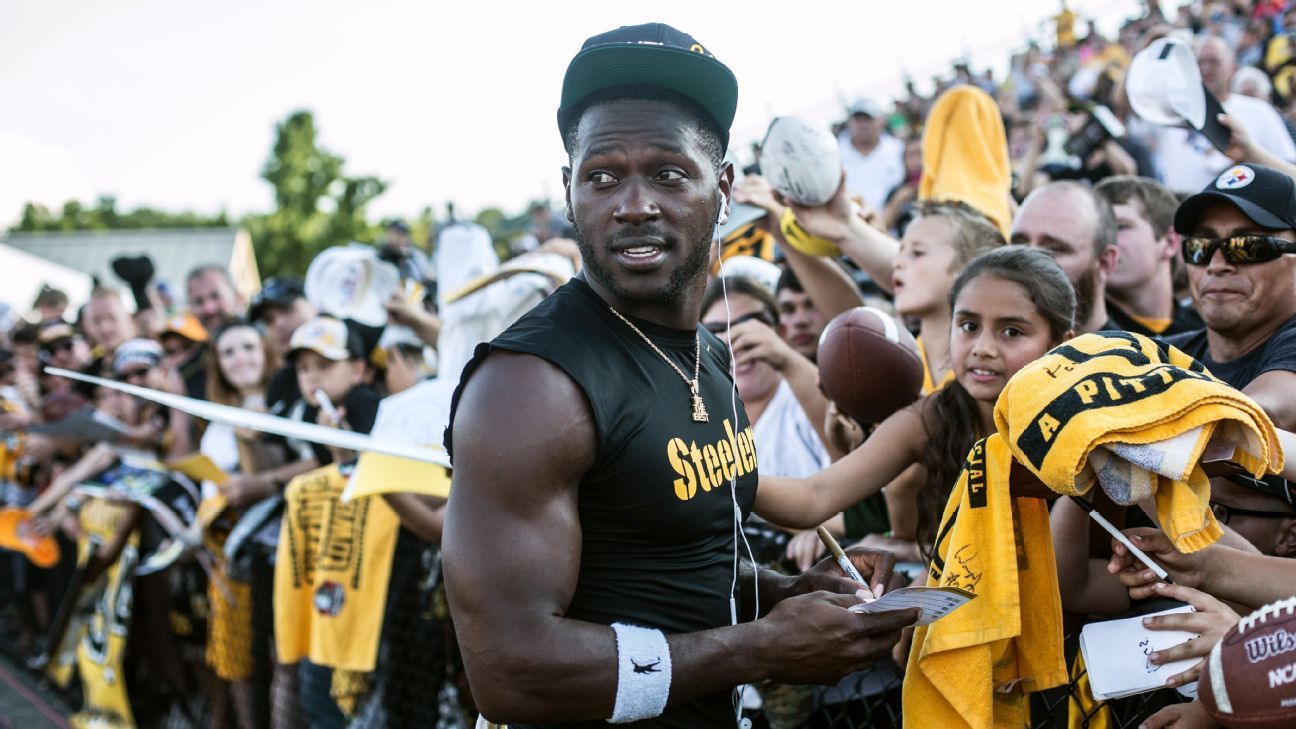 SportsCenter on X: Antonio Brown took off his jersey, shirt and