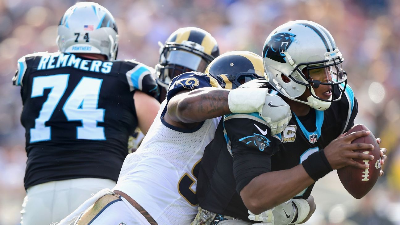 Carolina Panthers: Cam Newton Gets Hit, Foul on Him