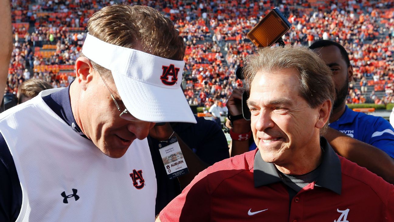 College football  Point spread in Iron Bowl moves seven points to Alabama 3