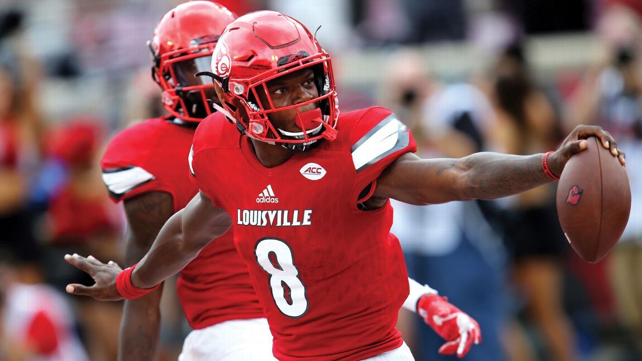 Lamar Jackson: Louisville QB records 8 touchdowns in first half