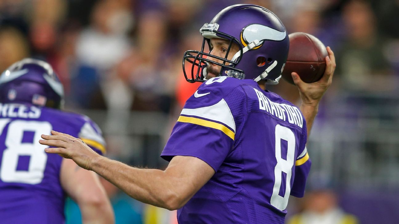 Sam Bradford sets record for highest completion percentage in a season 