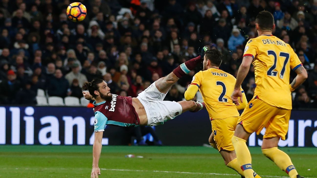 Everyone is left stunned after Andy Carroll scores a scissor-kick