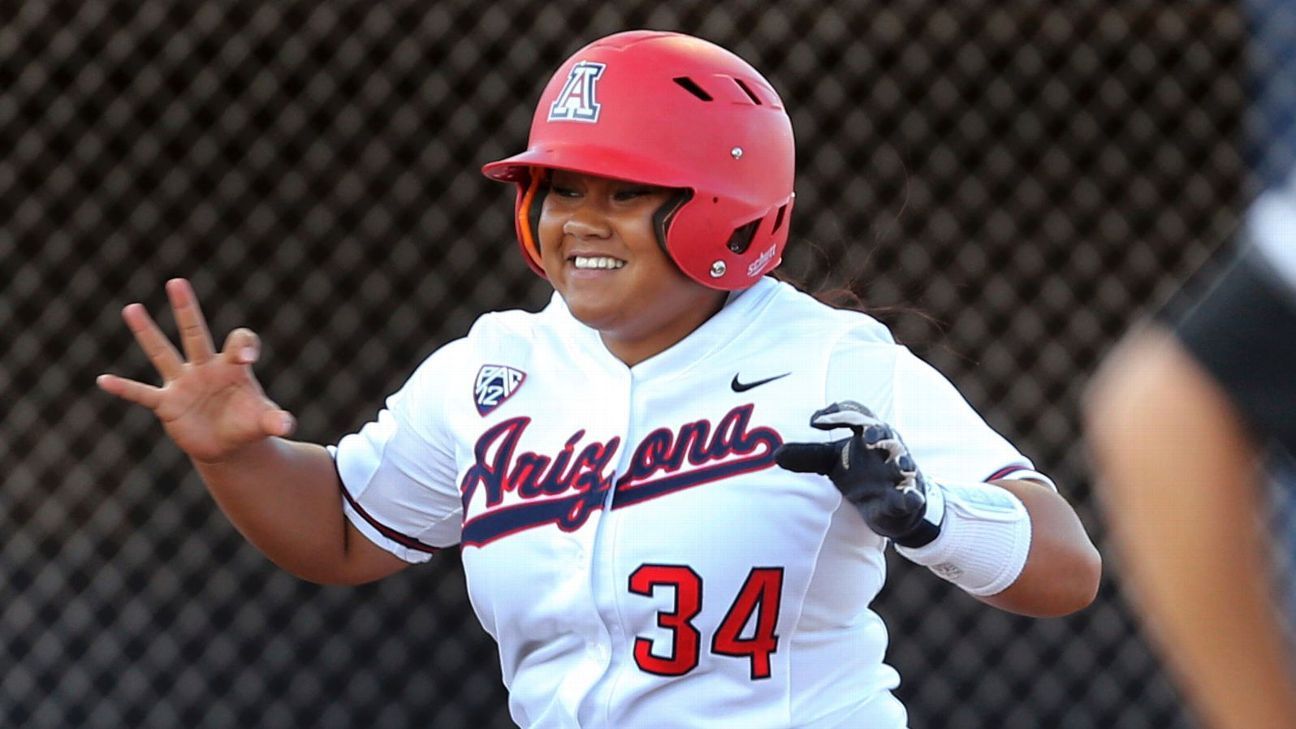 Katiyana Mauga of Arizona Wildcats hits 91st career home run, is No. 2 ...