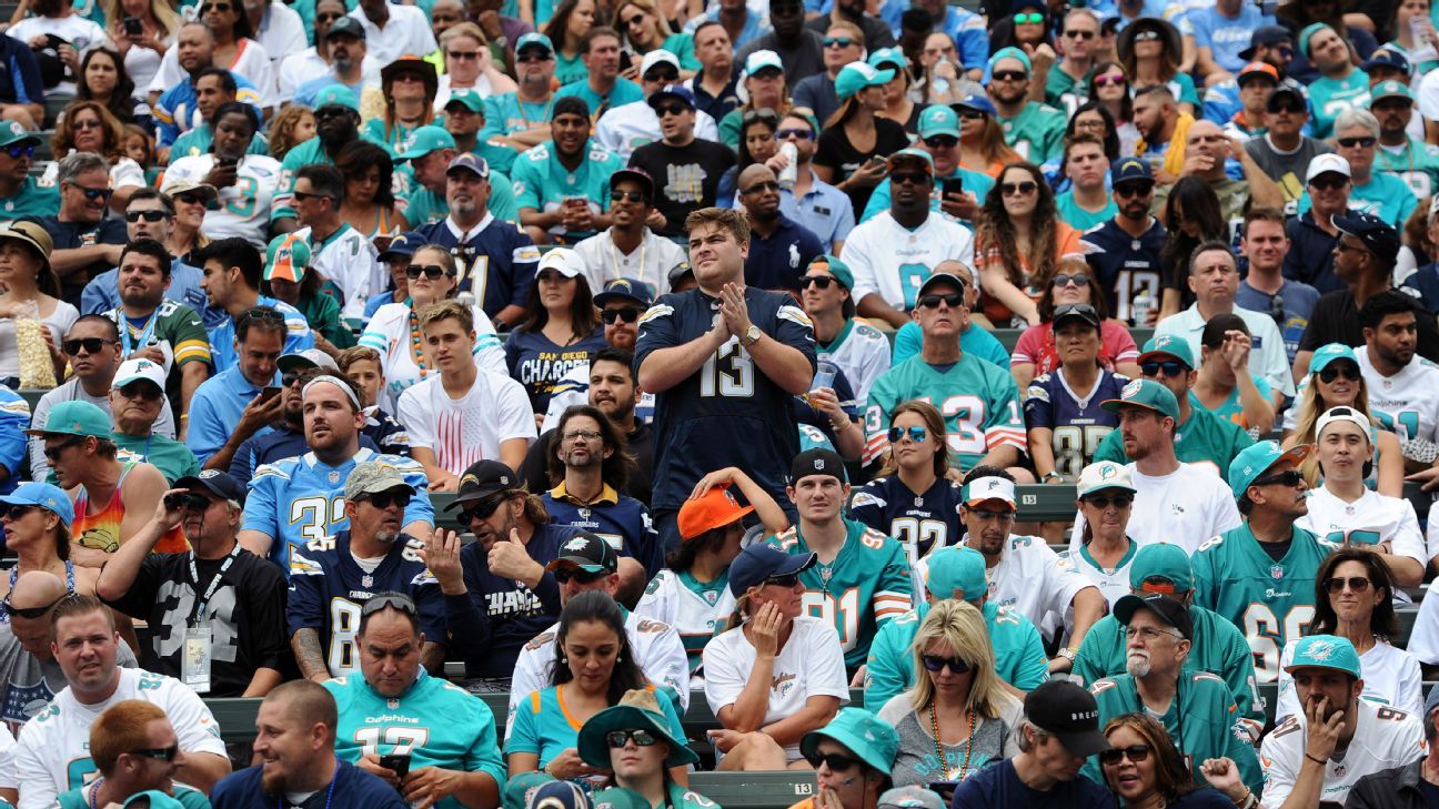 NFL 2017 - 25,381 fans in attendance for Los Angeles Chargers