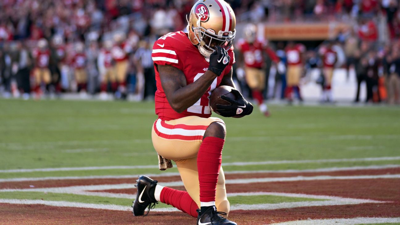 After losing baby, NFL star Marquise Goodwin delivers again in wake of  father's death - CBS News