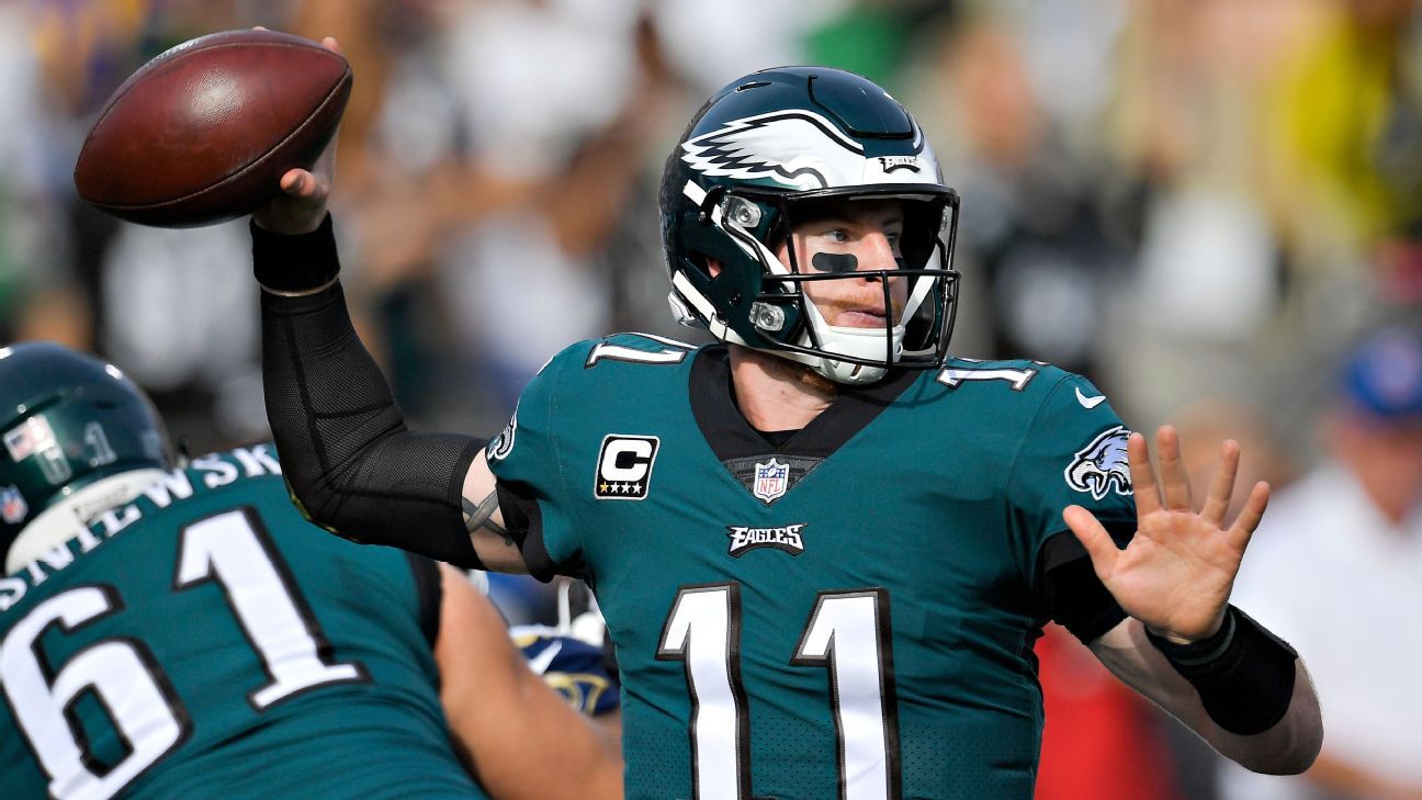 Philadelphia Eagles Qb Carson Wentz Exits Game Vs. Los Angeles Rams 