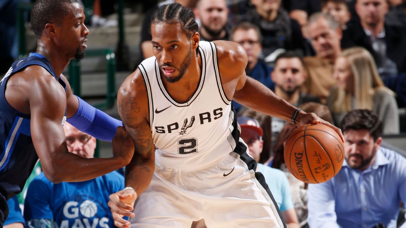 Kawhi Leonard of San Antonio Spurs makes season debut against Dallas ...