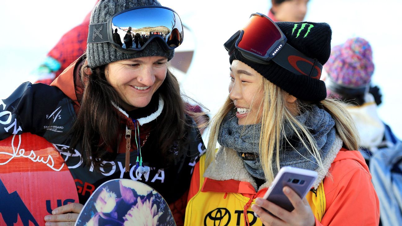 Snowboarder Chloe Kim gives Order of Ikkos medal to teammate Kelly