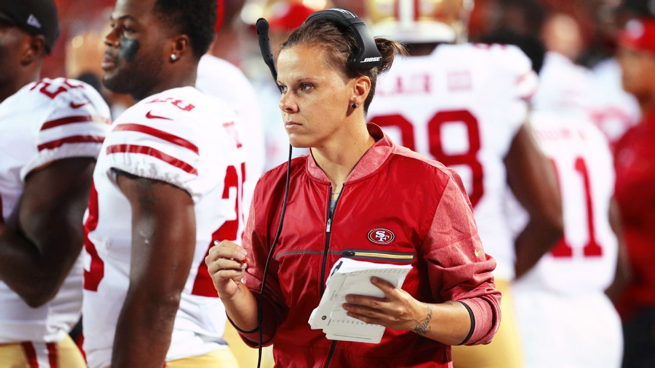 San Francisco 49ers hire first female assistant coach, who is also first  openly gay NFL assistant