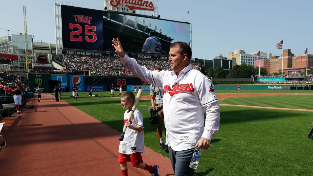 Jim Thome has No. 25 retired by Cleveland Indians - ESPN